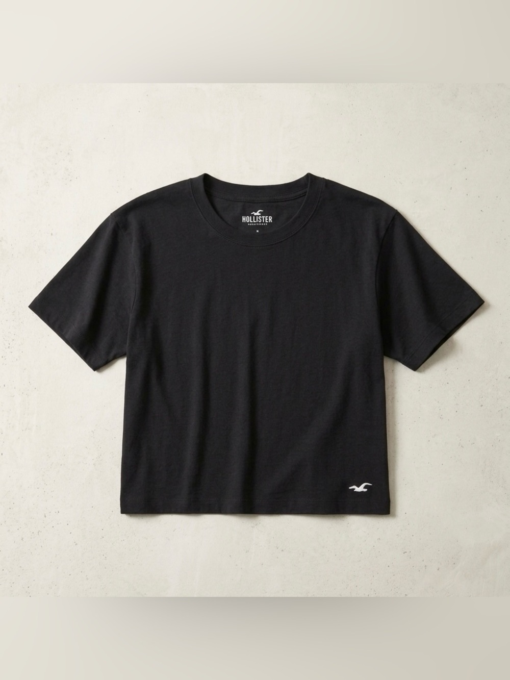 Hollister Black Crewneck Women’s Short Sleeve T-Shirt Size Large